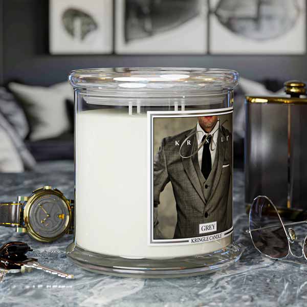 Grey XL Jar 4-Wick NEW! | Soy Candle - Kringle Candle Israel