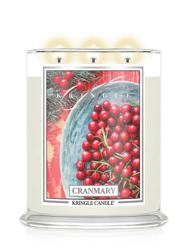 Kringle Candle with cranberry design on a white background