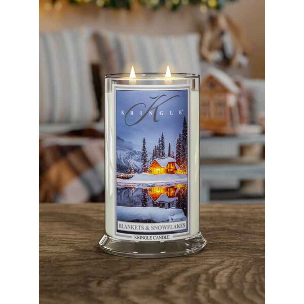Blankets & Snowflakes  Large jar NEW! | Soy Candle - Kringle Candle Israel