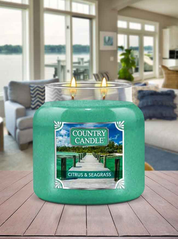 Citrus & Seagrass Medium  | Soy Candle - Kringle Candle Israel