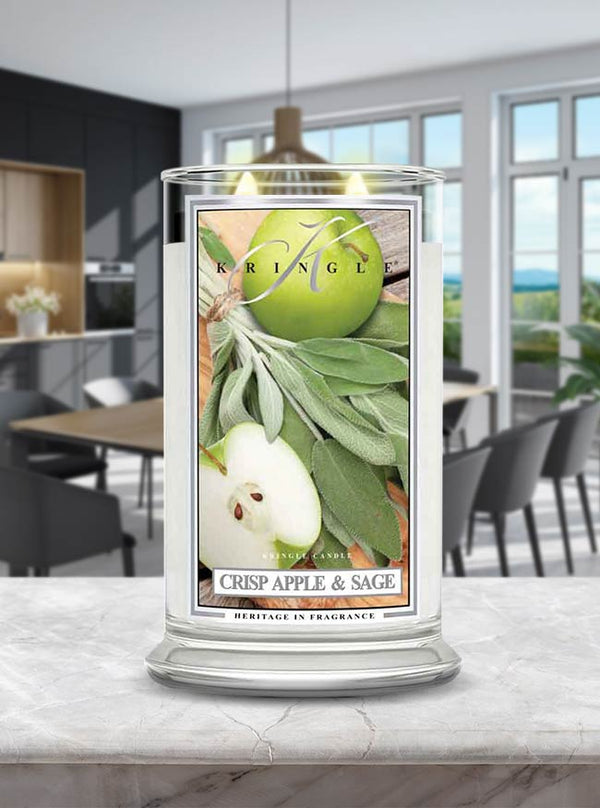 Crisp Apple & Sage I Soy Candle - Kringle Candle Israel