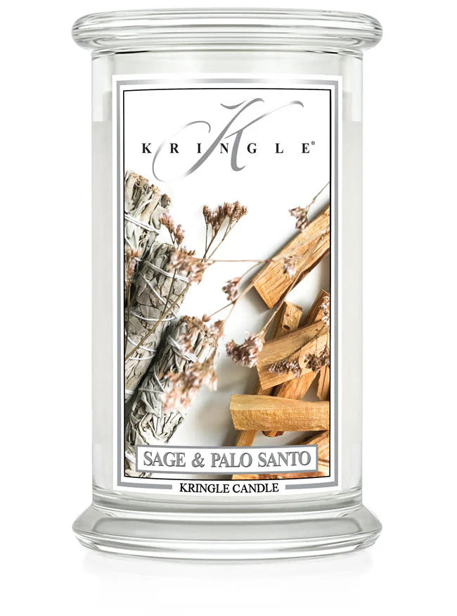 Sage & Palo Santo Large Jar NEW! | Soy Candle - Kringle Candle Israel
